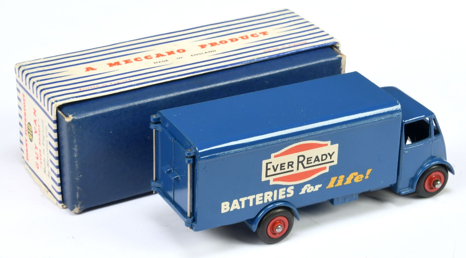 Dinky Toys 918 Guy (Type 2) Van "Ever Ready Batteries" - Blue cab, chassis, back, and opening rea... - Bild 2 aus 2