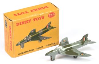 Dinky Toys 734 Supermarine Swift Fighter - Camouflage Grey and green with "RAF" roundels