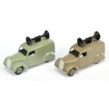 Dinky Toys 34C Loudspeaker Van - Light fawn including rigid hubs with smooth tyres, black speakers