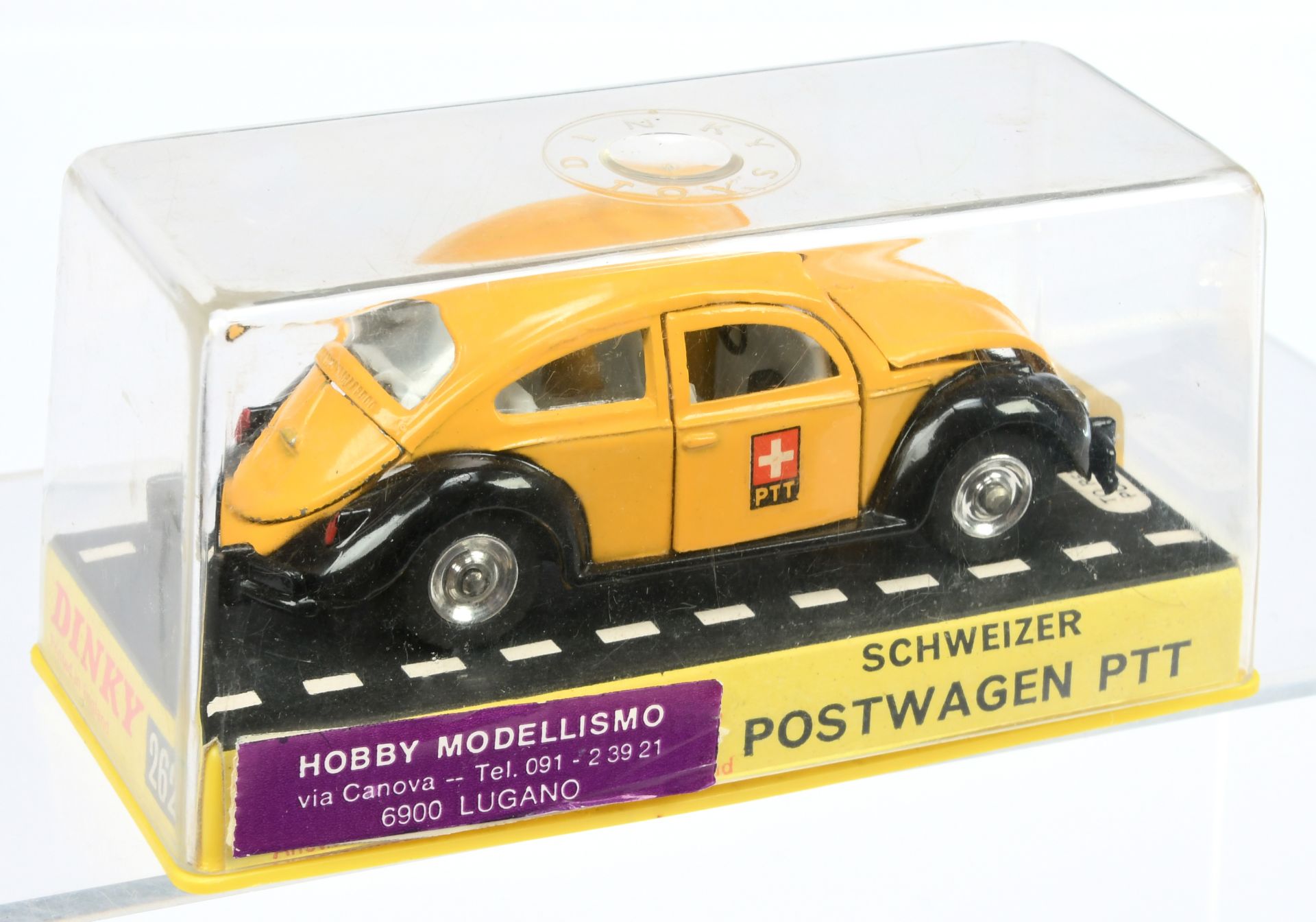 Dinky Toys 262 Volkswagen saloon (Beetle) "PTT" - Yellow and black, grey interior and spun hubs - Bild 2 aus 2