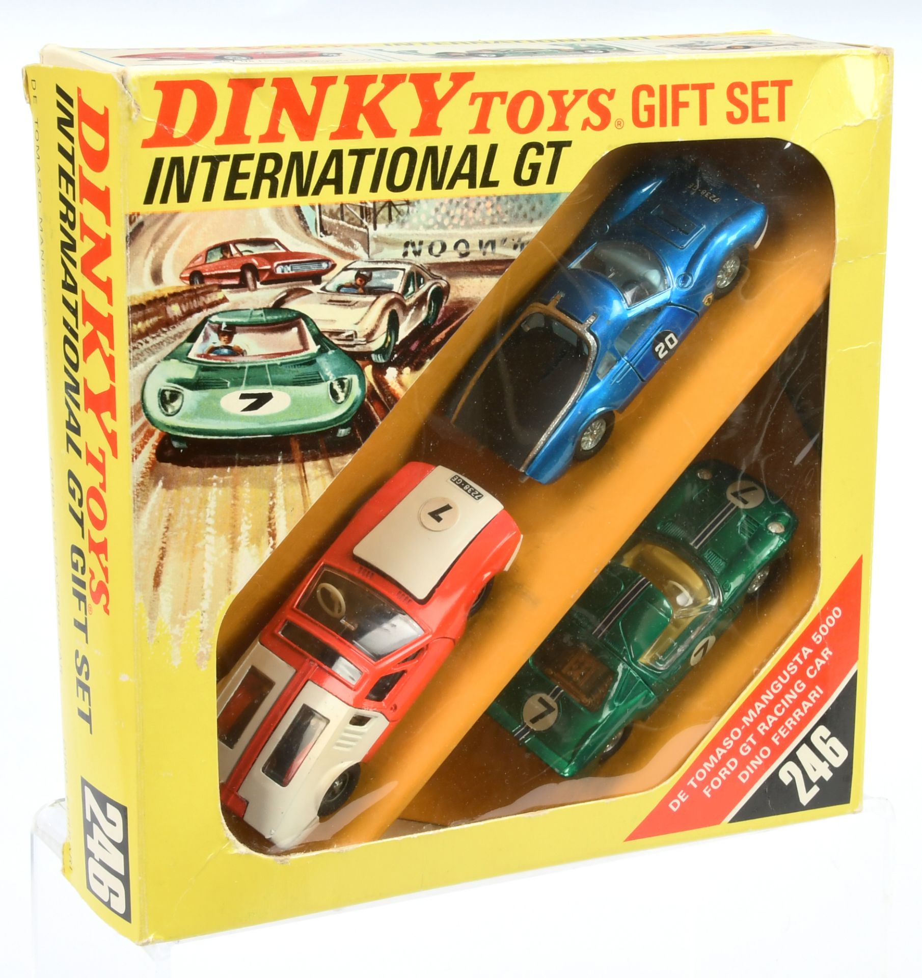Dinky Toys 246 " International GT" Gift Set - (1) 187 De Tomaso Mangusta, (2) 215 Ford GT  and (3...
