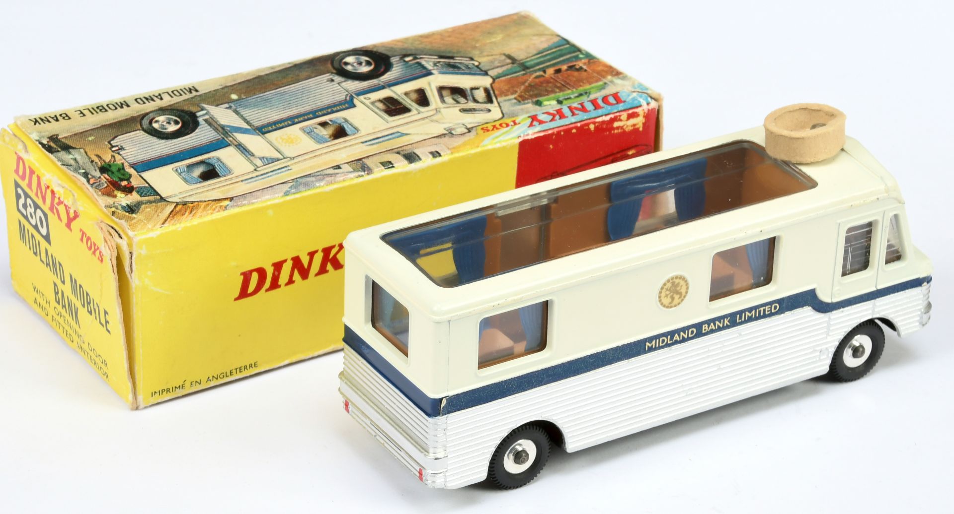 Dinky Toys 280 Midland Mobile Bank - Two-Tone Off white over silver, blue trim, spun hubs - Excel... - Image 2 of 2