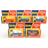 Dinky Toys 410/412 Bedford Promotional Vans  Group Of 5  -  (1) "Sanyo", (2) "!Phonix", (3) "ARAL...