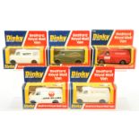 Dinky Toys 410/412 Bedford Promotional Vans  Group Of 5  -  (1) "Japan Air Lines", (2) "Whites", ...