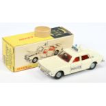 Dinky 255 Ford Zodiac "Police" Car - Off white body and roof box, orange-red interior, chrome tri...