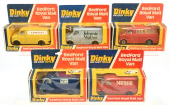 Dinky Toys 410 Bedford Promotional Vans Group Of 5 - (1) "Godfrey Davis", (2) "Sunblest", (3) "Ne...