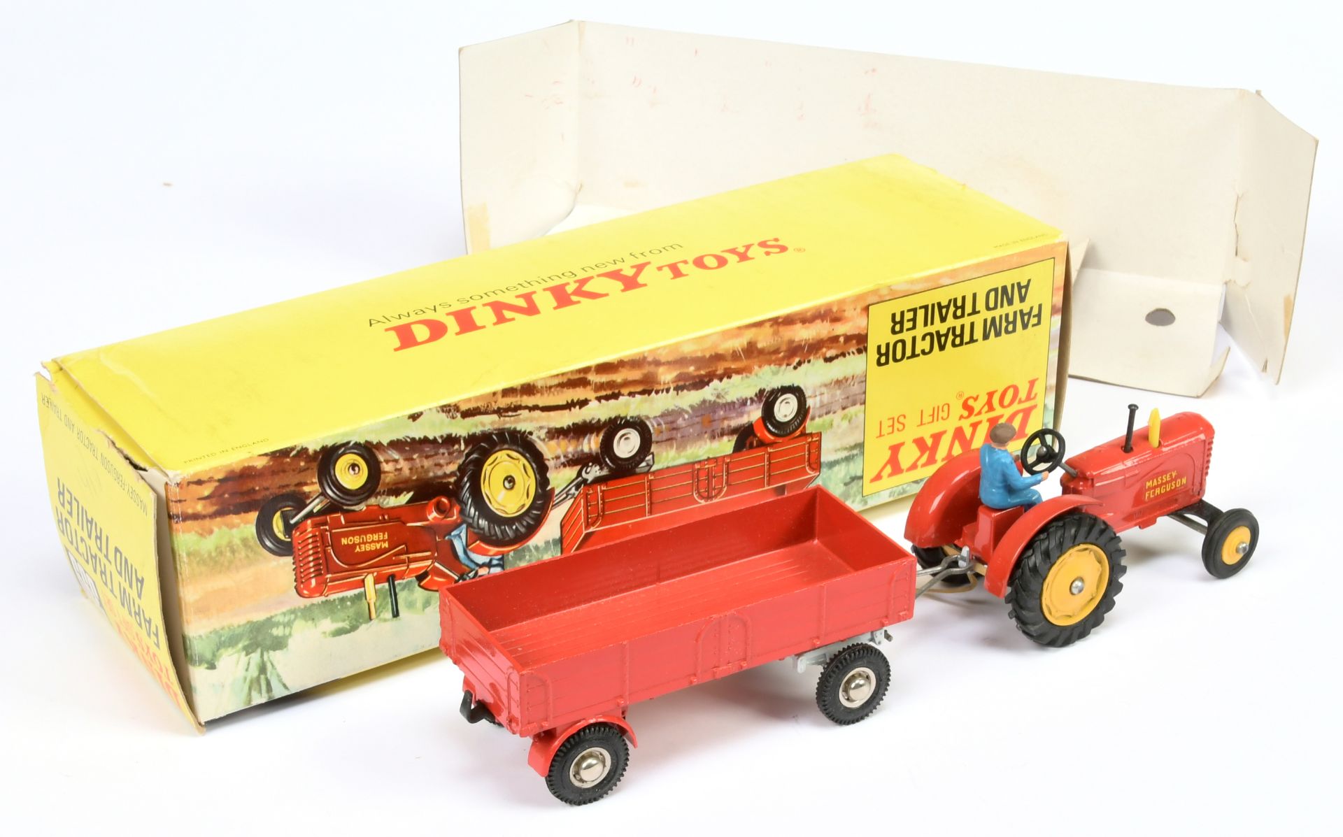 Dinky Toys 399 "Farm Tractor" Set To Include - Massey Ferguson Tractor - red body, yellow hubs (p... - Bild 2 aus 2