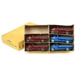 Dinky Toys Trade pack 30J  Austin Open Back Wagon  - containing 5 examples - (1) Blue body, mid-b...