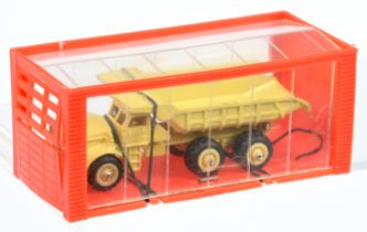 Dinky Toys (Mini Dinky) 97 Euclid Tipper- pale yellow including tipper and hubs with black tyres -