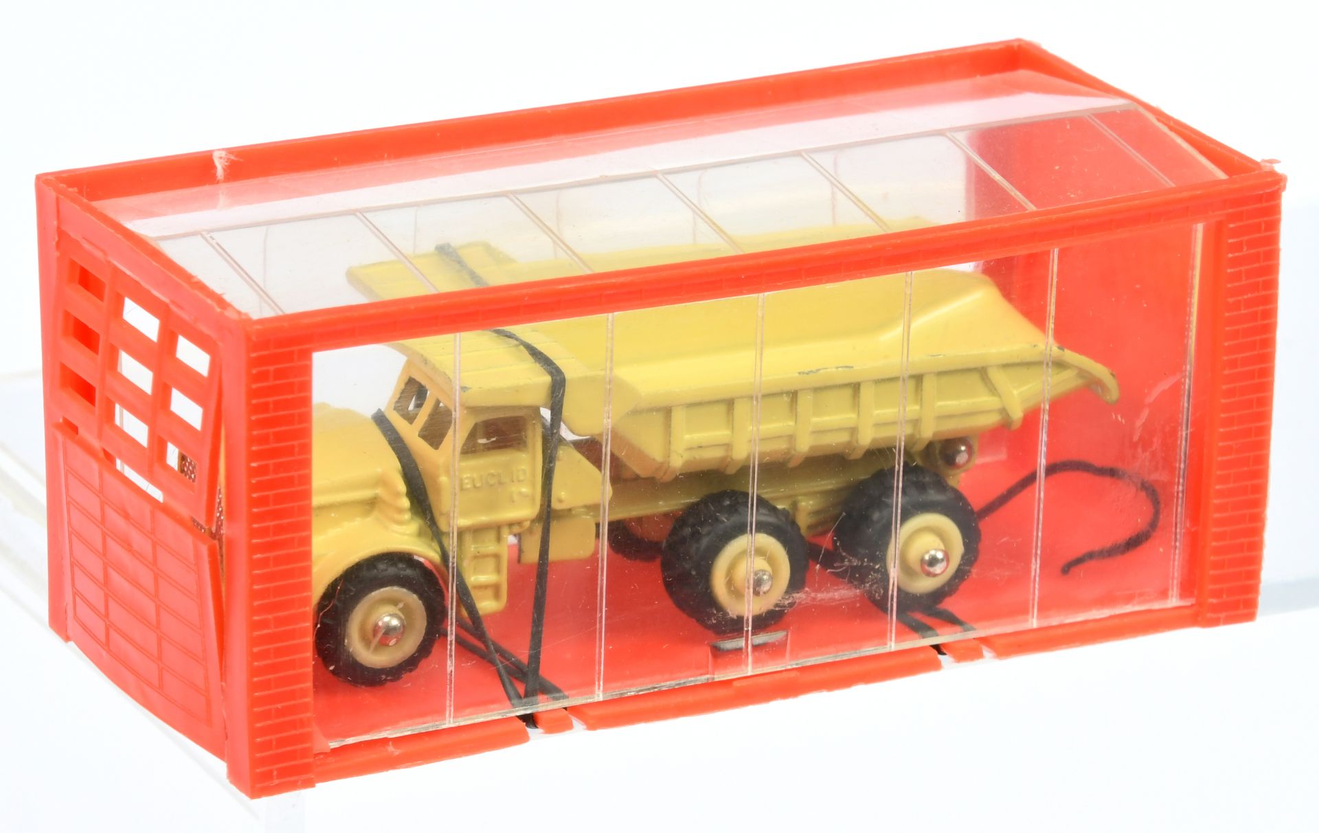 Dinky Toys (Mini Dinky) 97 Euclid Tipper- pale yellow including tipper and hubs with black tyres -