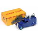 Dinky Toys 492  Loud Speaker Van - Violet blue body, silver trim, speakers and mid-blue rigid hubs 