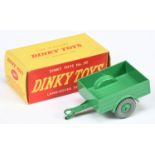 Dinky Toys 341 Land Rover Trailer - Mid-green including rigid hubs with grey treaded tyres, metal...
