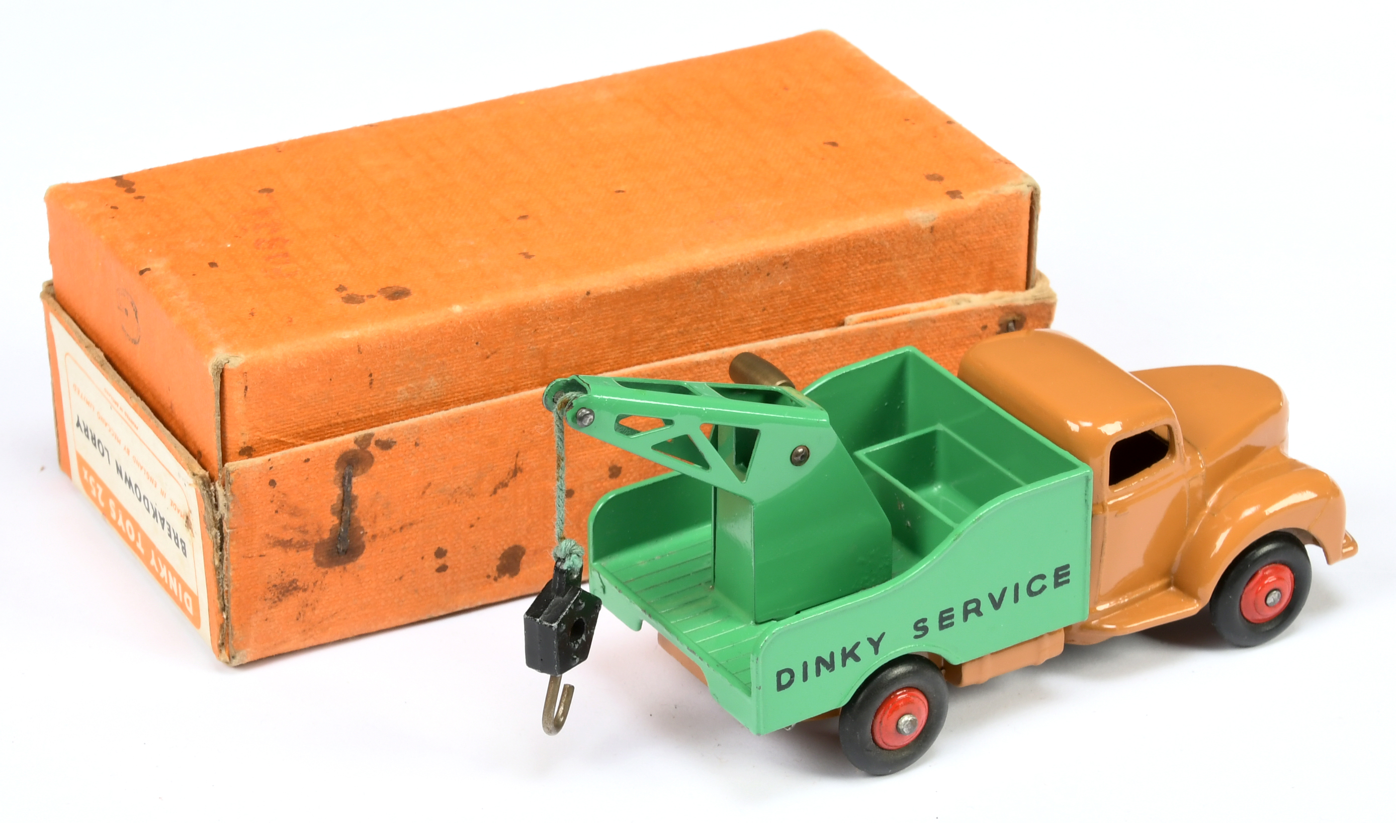Dinky Toys 25X Commer Breakdown Lorry - Tan body and chassis, mid-green back and jib, silver trim... - Image 2 of 2