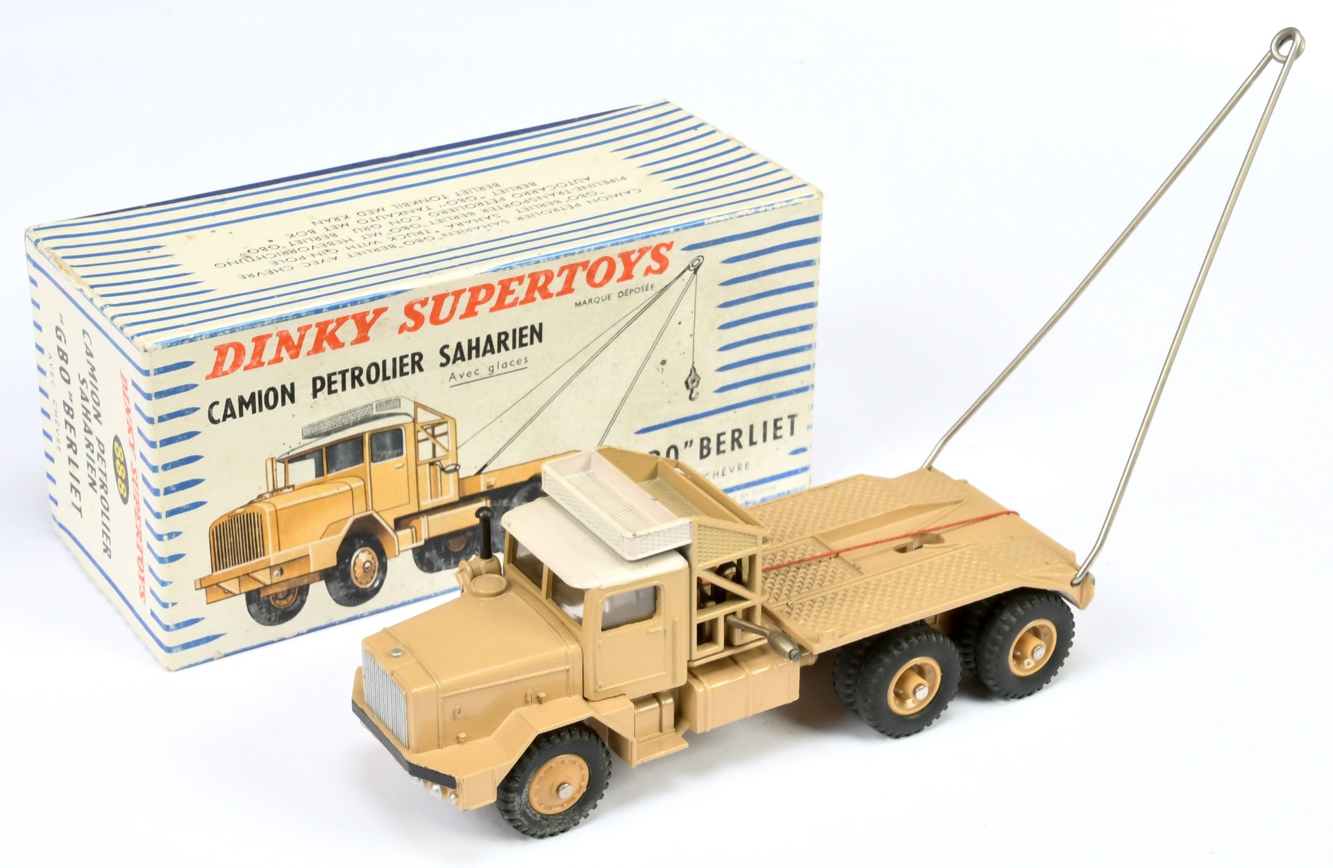 French Dinky Toys 888 Berliet "GBO" - Beige body and plastic hubs, white roof black front bumper ...