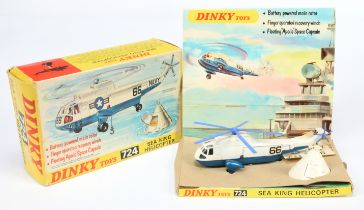Dinky Toys 724 Sea King Helicopter - Metallic blue, white, mid-blue blades and rotary with capsul...
