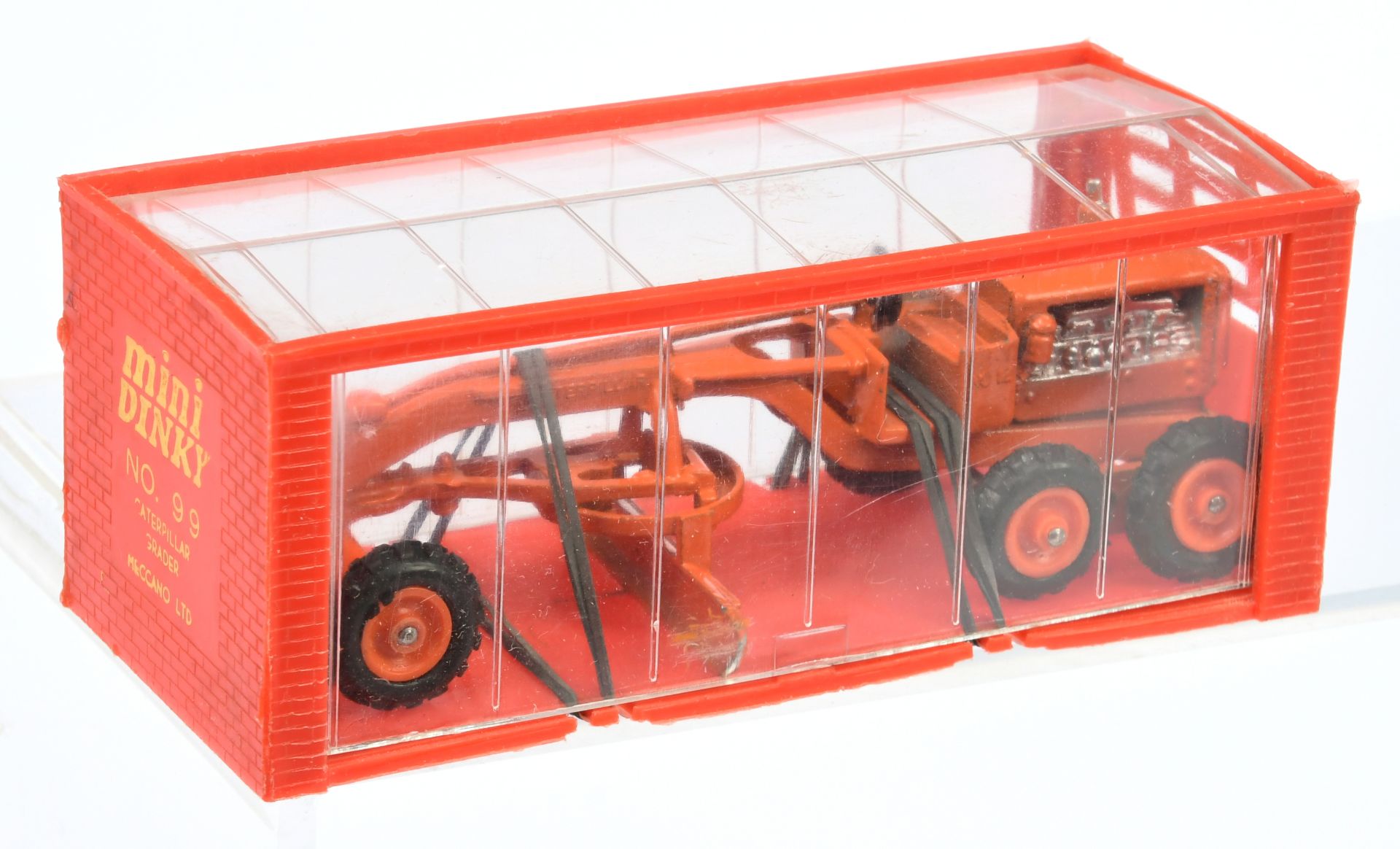 Dinky Toys (Mini Dinky) 99 Caterpillar Grader  - Orange including blade and hubs with black tyres... - Image 2 of 2