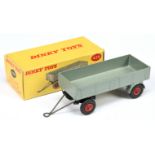 Dinky Toys 428 Large Trailer - Grey, red supertoy hubs with metal tow hook and draw bar