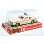 Dinky Toys 2253 (1/25th) Ford Capri "Police" - White body, red interior, chrome trim, roof box wi...