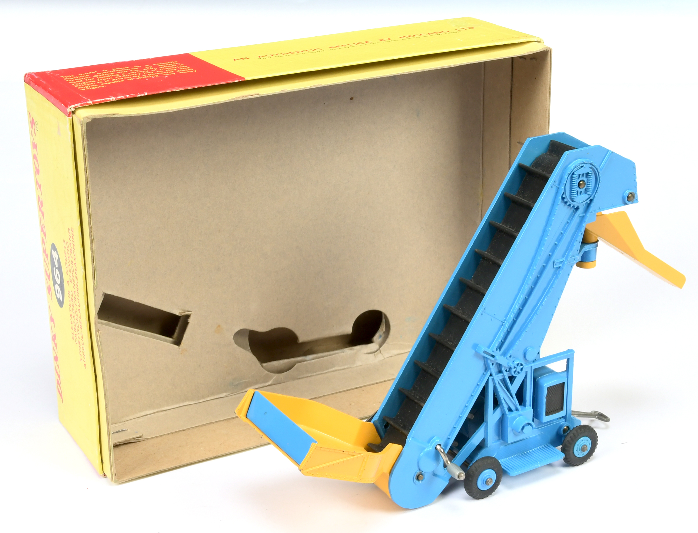 Dinky Toys 964  Elevator Loader - Mid-blue body including plastic hubs , yellow, black rubber belt  - Image 2 of 2