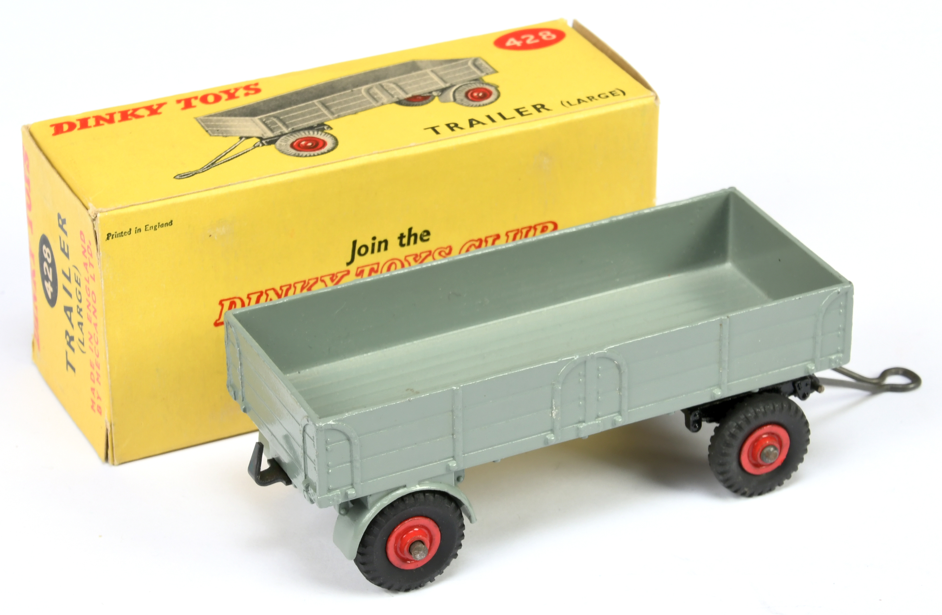 Dinky Toys 428 Large Trailer - Grey, red supertoy hubs with metal tow hook and draw bar - Image 2 of 2