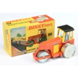 Dinky Toys 279 Aveling Barford Diesel Roller - orange body yellow cab with black roof, yellow pla...
