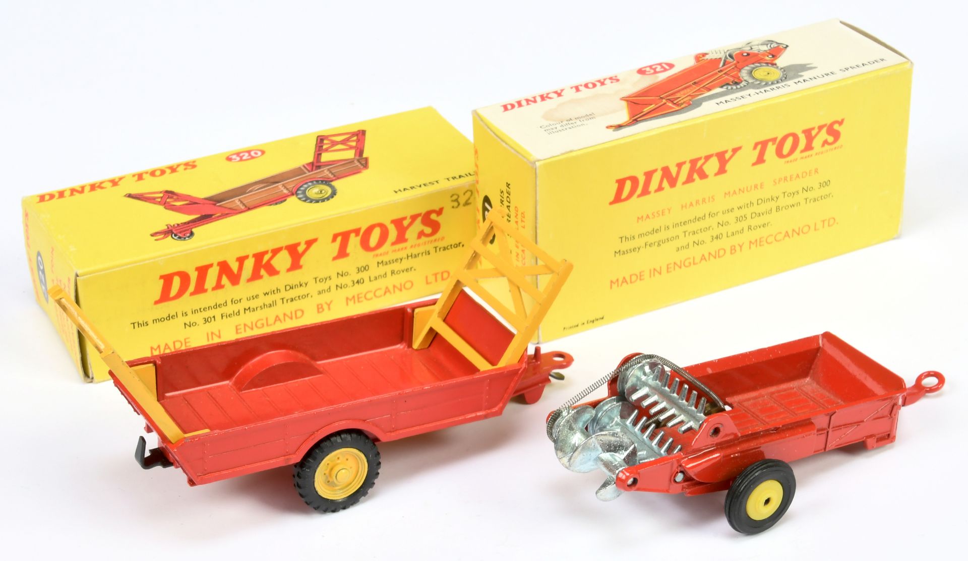 Dinky Toys A Pair - (1) 320 Harvest Trailer - Red, yellow including hubs and detachable raves and... - Bild 2 aus 2