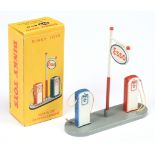 French Dinky Toys 592 (49D) "ESSO" Petrol Pump Set - Grey base with red, blue and white pumps plu...