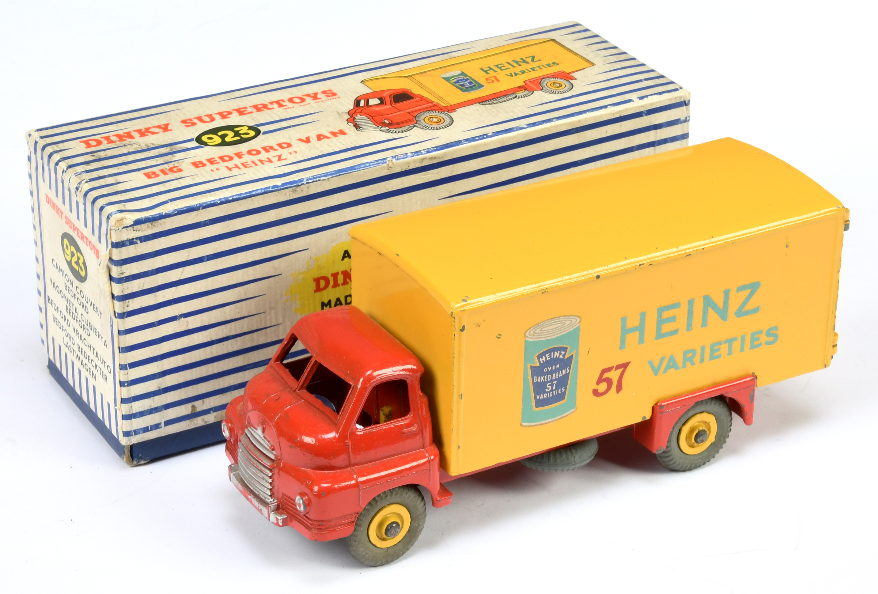 Dinky Toys 923 Big Bedford Van "Heinz 57 Varieties" - Red cab and chassis, yellow back and supert...