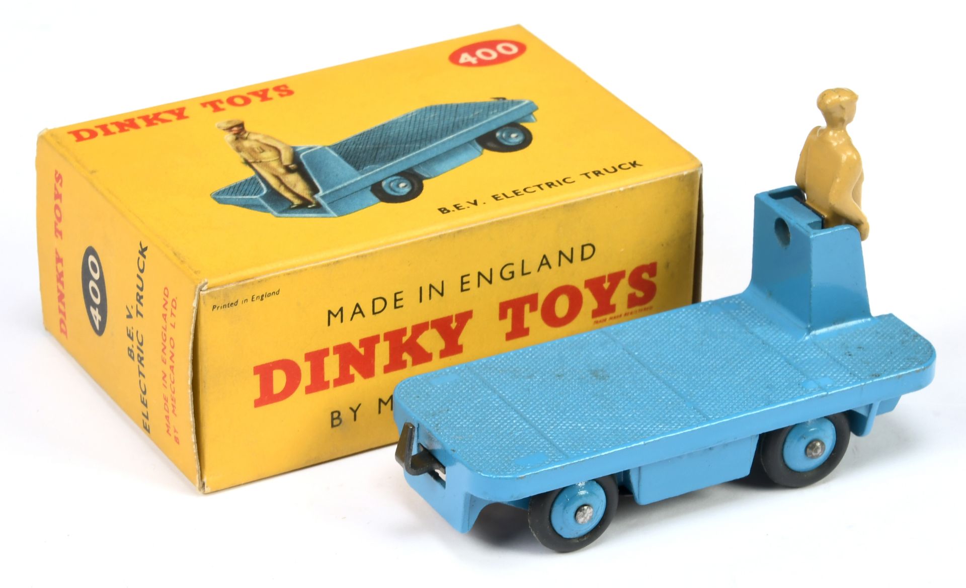 Dinky Toys 400 BEV Electric Truck - Mid-blue including rigid hubs with smooth tyres, tan figure a... - Image 2 of 2