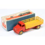 Dinky Toys 522 Leyland Comet Lorry - Red cab and chassis yellow stake back and rigid hubs with gr...