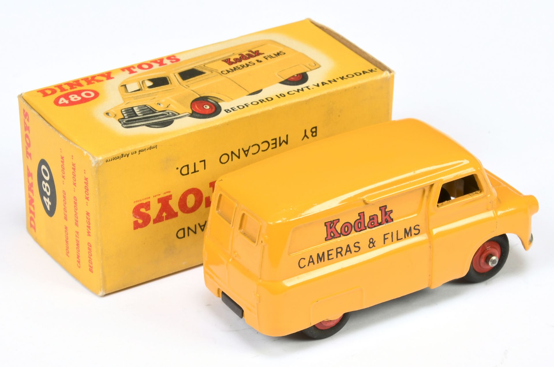 Dinky Toys 480 Bedford Van "Kodak" - Yellow body, red rigid hubs and silver trim  - Image 2 of 2