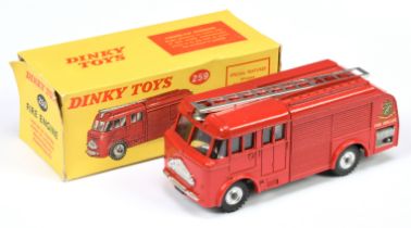 Dinky Toys 259 Fire Engine - Red body, silver trim, chrome ladders with bell, cast spun hubs and ...