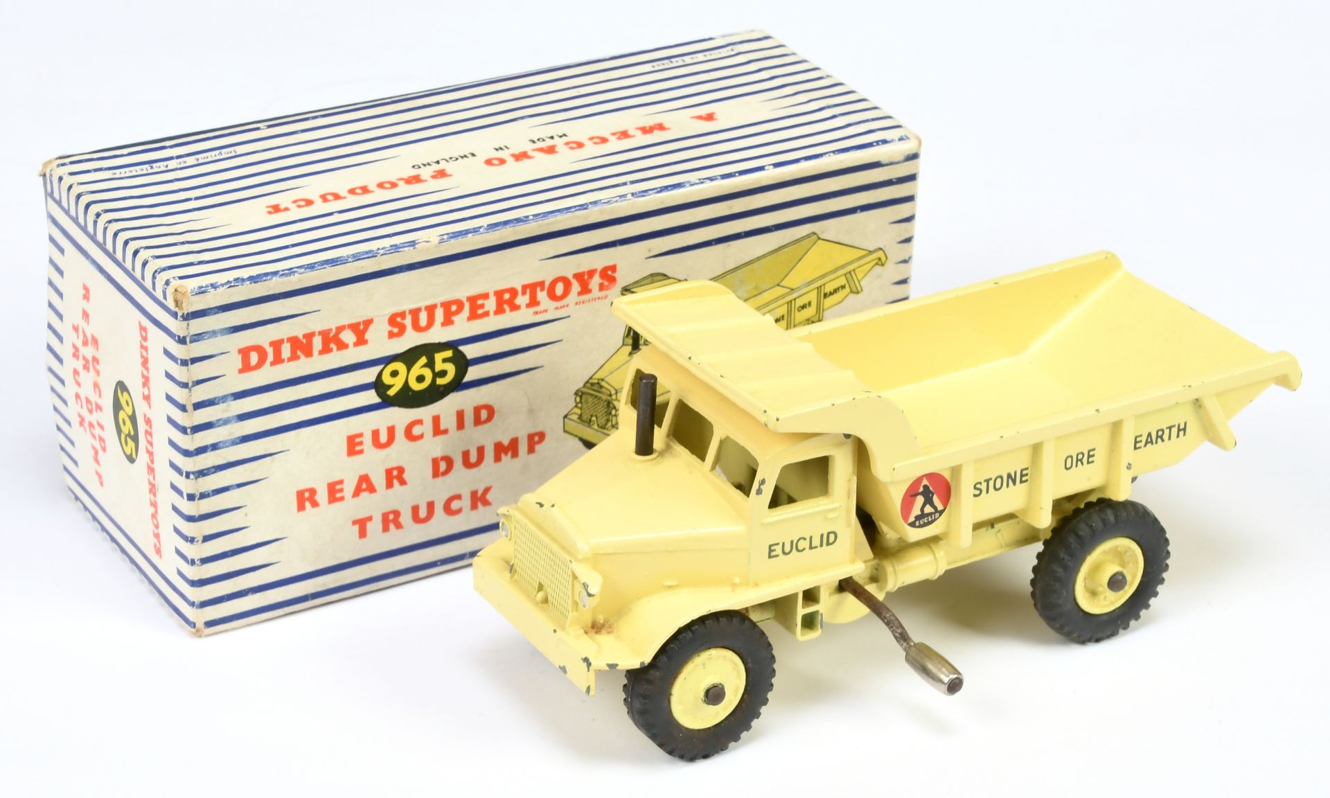 Dinky Toys 965 Euclid Rear Dumper - Pale yellow including hubs, without window