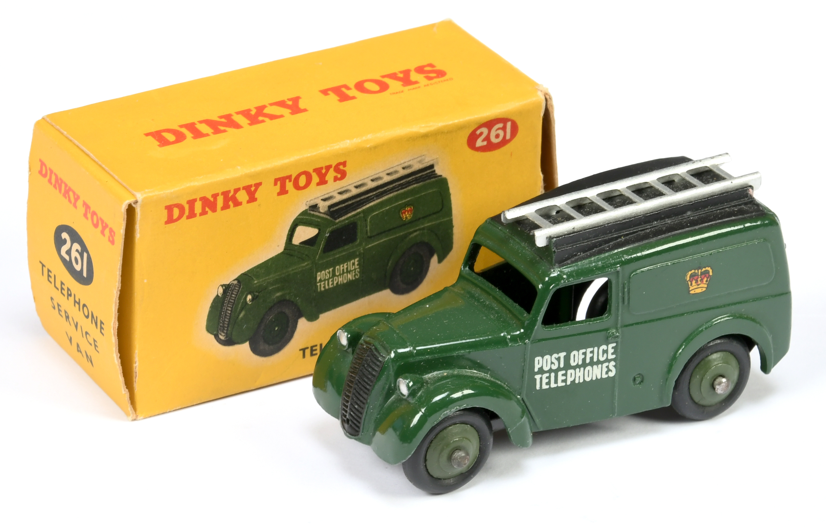 Dinky Toys 261 Morris "post Office Telephones" Service Van - Green including rigid hubs with smoo...