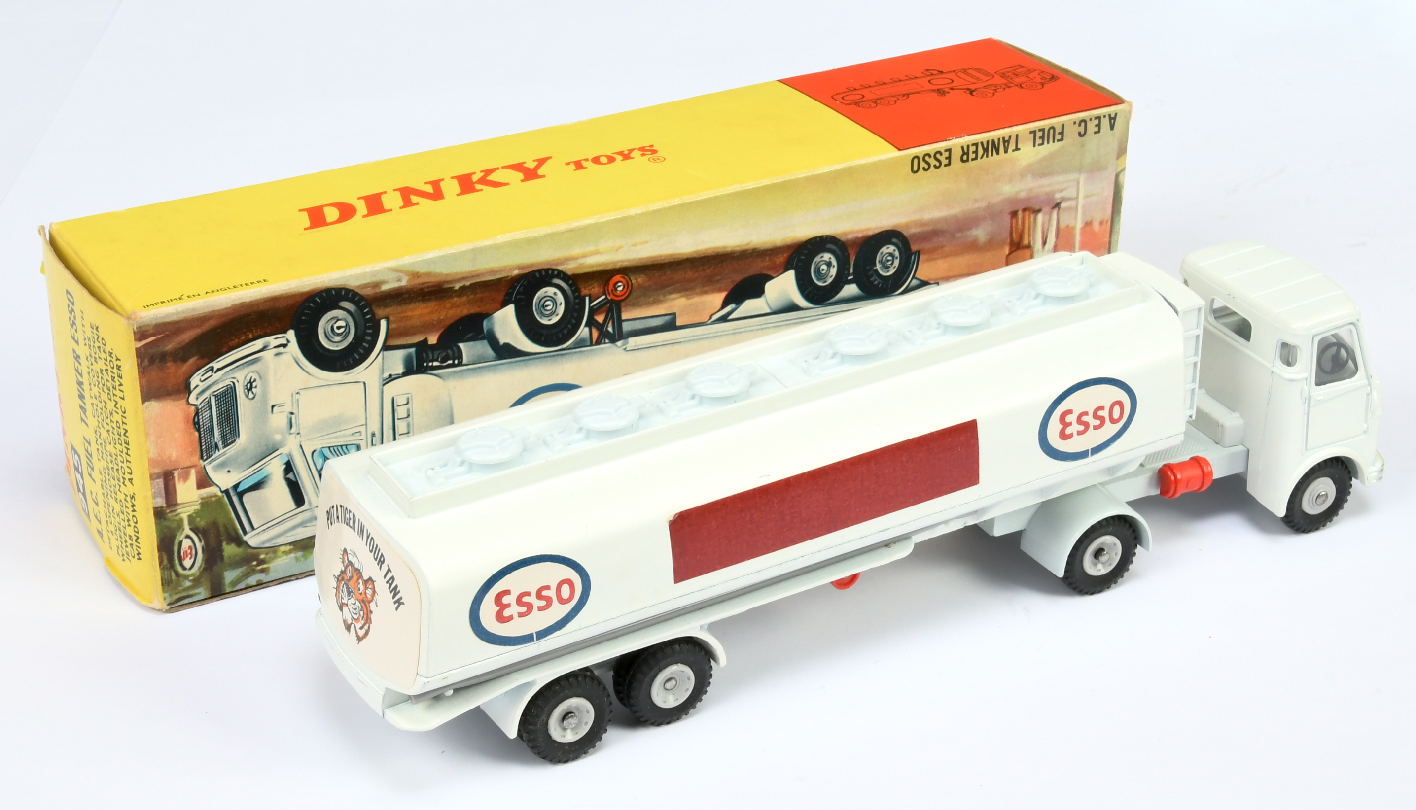 Dinky Toys 945 AEC Articulated Fuel Tanker "ESSO" - White cab and tanker, pale grey base to cab, ... - Image 2 of 2