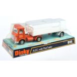 Dinky Toys 915 AEC With Flat Trailer "Truck Hire Co Liverpool" - Orange cab with white interior a...