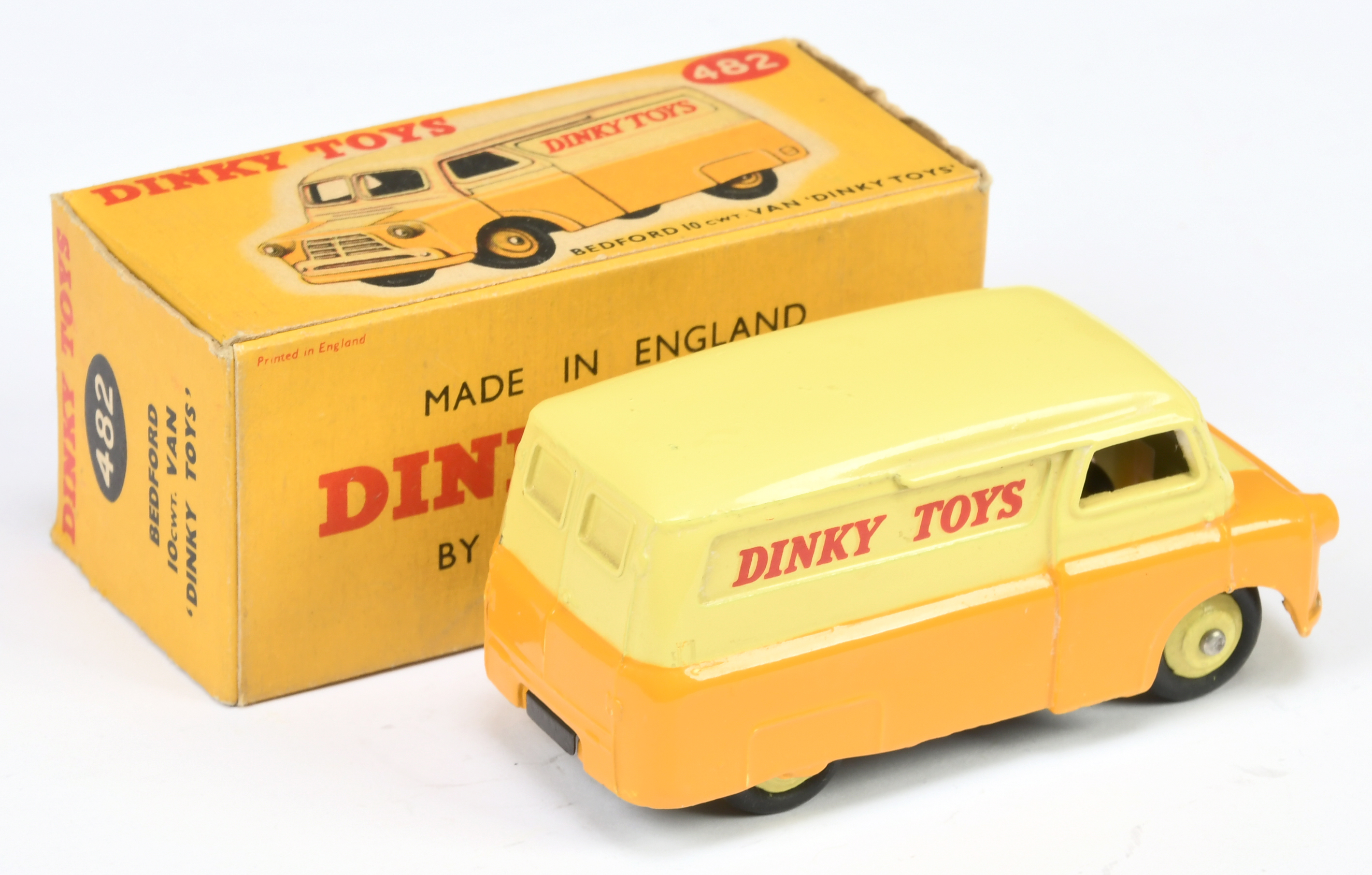 Dinky Toys 482 Bedford Van "Dinky Toys" - Two-Tone yellow, rigid hubs and silver trim to lights o... - Image 2 of 2