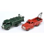 French Dinky Toys A Pair (1) 25R Studebaker Wrecker - Red body and convex, black jib and 25V Ford...