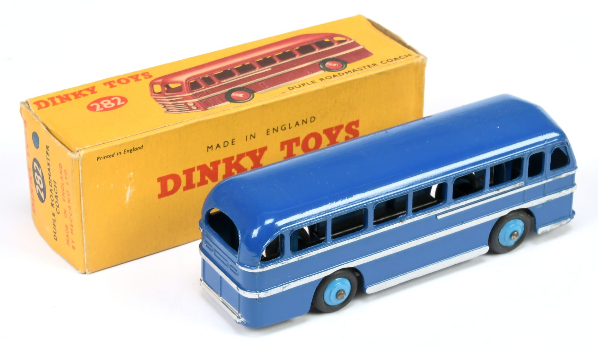 Dinky Toys 282 Duple Roadmaster Coach - Blue, silver trim and side flashes, mid-blue rigid hubs w... - Image 2 of 2