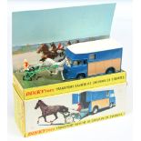 French Dinky Toys 571 Transport Saviem "De Chevaux De Courses" - Blue body and concave hubs, ligh...