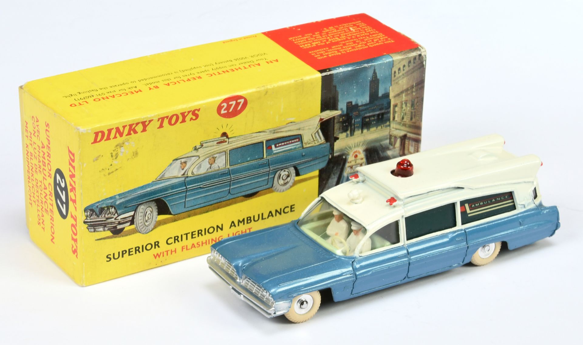 Dinky Toys 277 Superior Criterion "Ambulance" Two-Tone Metallic blue and off white, pale green in...