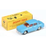 French Dinky Toys 517 Renault R8 Saloon - Mid-blue body, red interior, silver trim and concave hu...