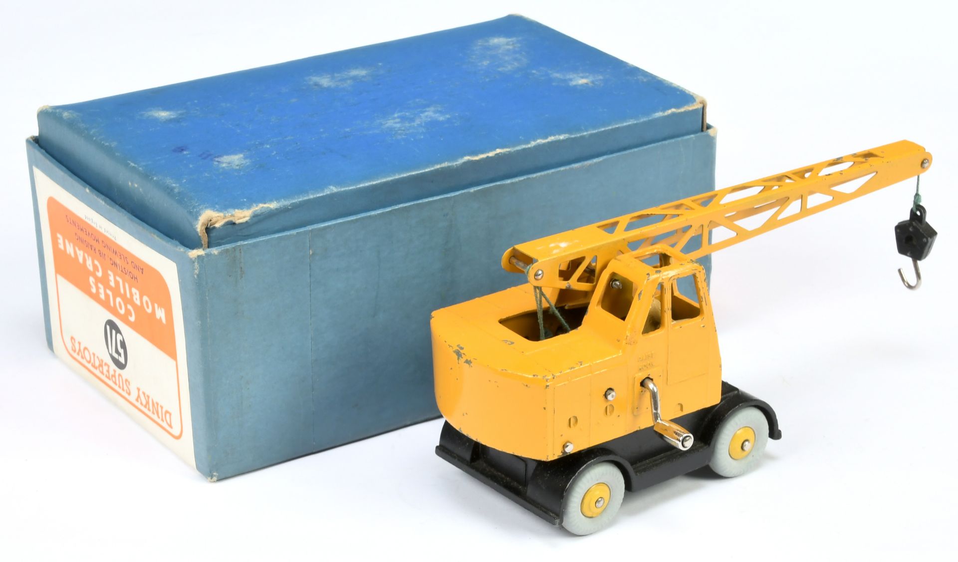 Dinky Toys 571 "Coles" Mobile Crane - Deep yellow body and jib, black base, bright yellow rigid h... - Bild 2 aus 2