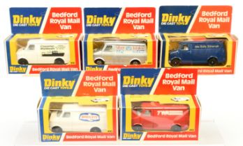Dinky Toys 410/412 Bedford Promotional Vans  Group Of 5  -  (1) "Birds Eye", (2) "TWA", (3) " The...