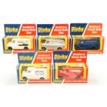 Dinky Toys 410/412 Bedford Promotional Vans  Group Of 5  -  (1) "Birds Eye", (2) "TWA", (3) " The...