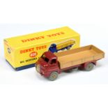 Dinky Toys 408 Big Bedford Lorry - Maroon cab and chassis, dark tan back, silver trim, supertoy h...