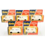 Dinky Toys 410 Bedford Promotional Vans Group Of 5 - (1) "Mobil", (2)"Esso" , (3) "Veglia", (4) "...