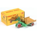 Dinky Toys 342 Motorcart - Mid green including chassis, tan back and figure, red metal wheels 