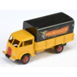 French Dinky Toys 25J Ford covered Truck " Calberson" - Yellow cab and back, black metal tilt and...