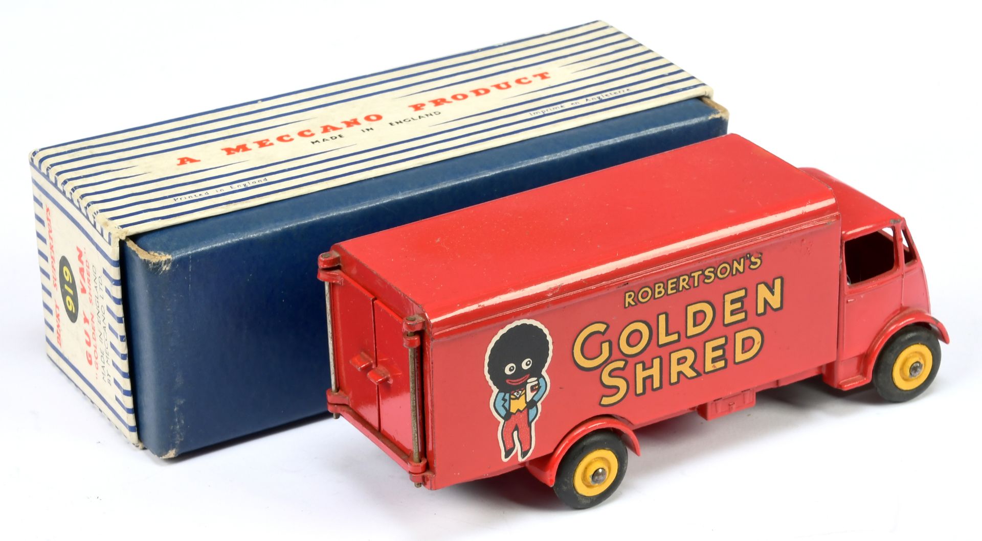 Dinky Toys 919 Guy (Type 2) Van "Robertson's Golden Shred" - Red cab, chassis, back, and opening ... - Image 2 of 2